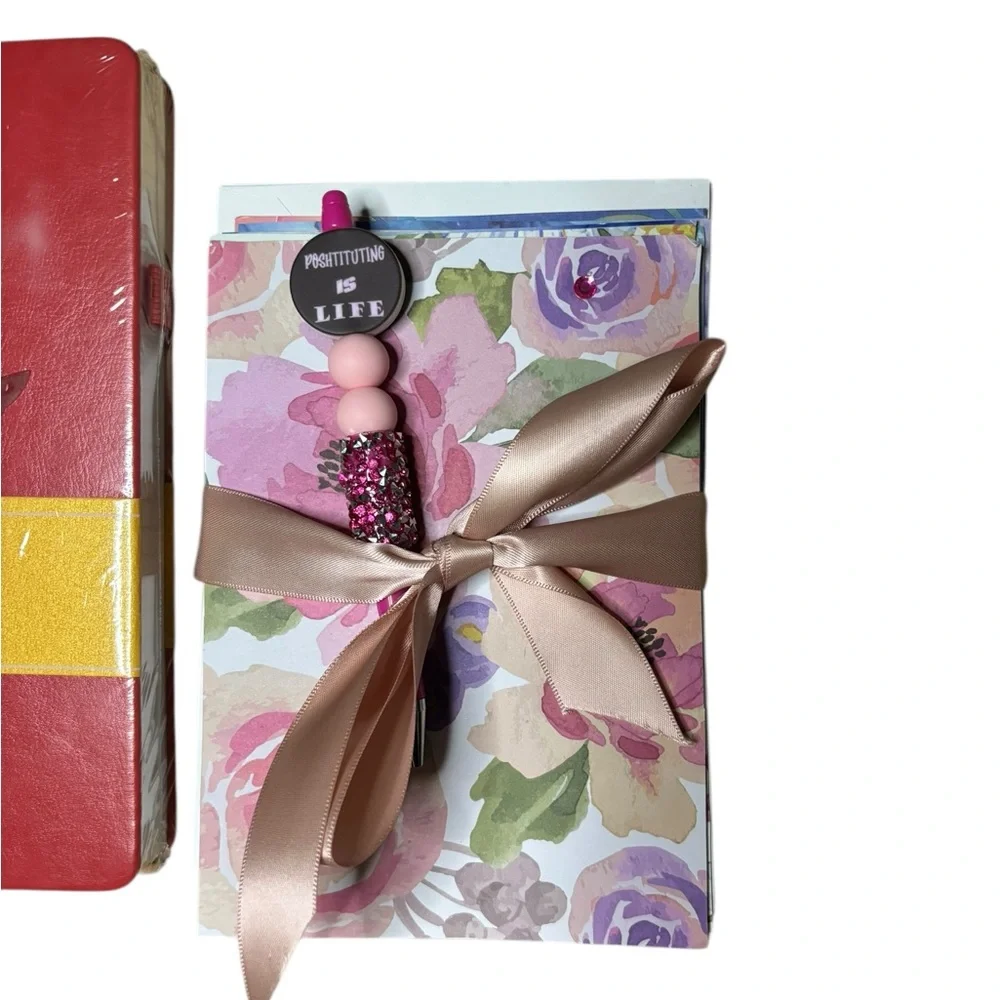 OFFIGIFT Butterfly Journal + Handmade Card Set & Poshtituting is life Pen - Picture 7 of 8